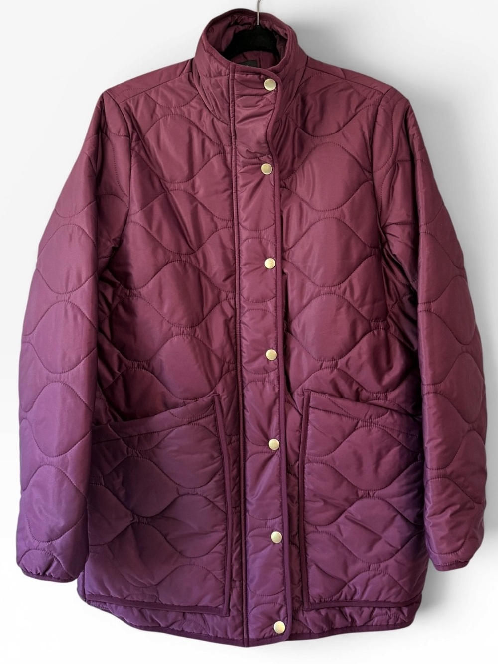 Quince Women's Featherless Quilted Long Puffer Jacket Barolo Burgundy Size Small